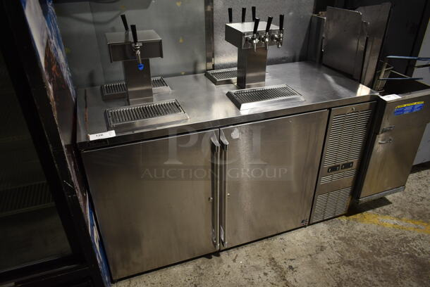 Perlick DZS60-o-1 Stainless Steel Commercial Direct Draw Kegerator w/ 2 Tap Beer Tower and 6 Tap Beer Tower. Does Not Come w/ Contents. 115 Volts, 1 Phase. Cannot Test Due To Cut Power Cord