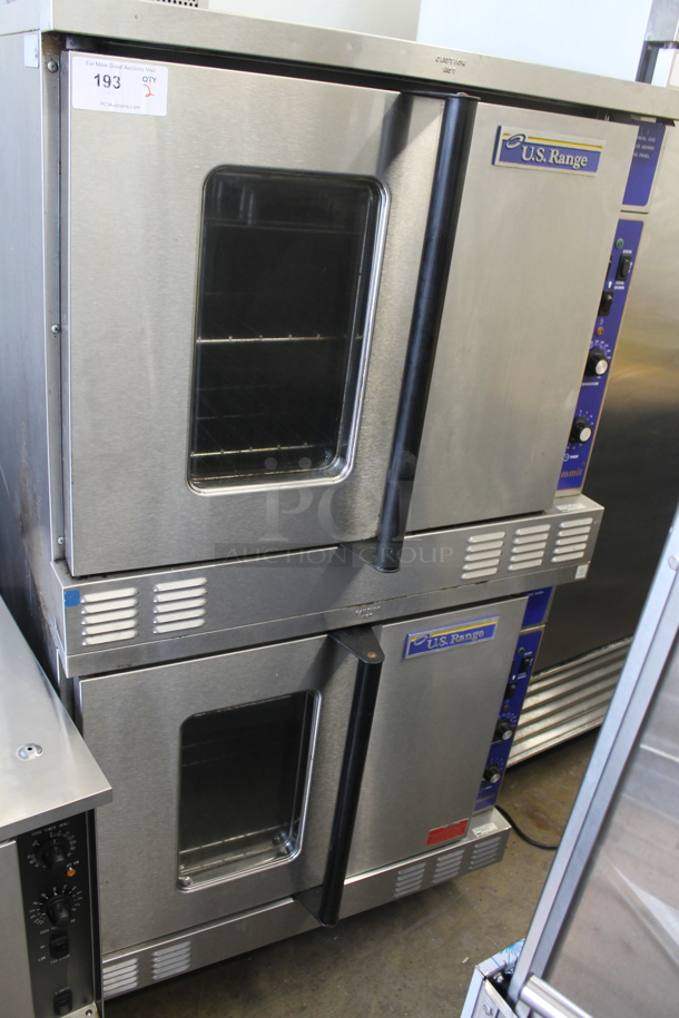 2 US Range Summit Stainless Steel Commercial Natural Gas Powered Full Size Convection Oven w/ View Through Door, Solid Door, Metal Oven Racks and Thermostatic Controls. 2 Times Your Bid!