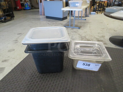 1/6 Size Assorted Food Storage Container With 2 Lids. 3XBID