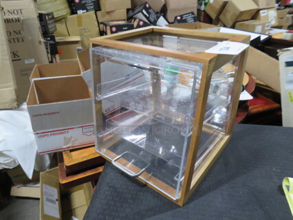 One Wooden/Acrylic Pastry Display Case With 2 Shelves. 12X12X12