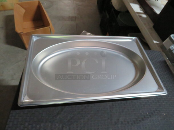 One NEW Vollrath Full Size 2.5 Inch Deep Super Shape Stainless Steel Oval Shaped Food Pan. #3101020. $49.23 - Item #1118233