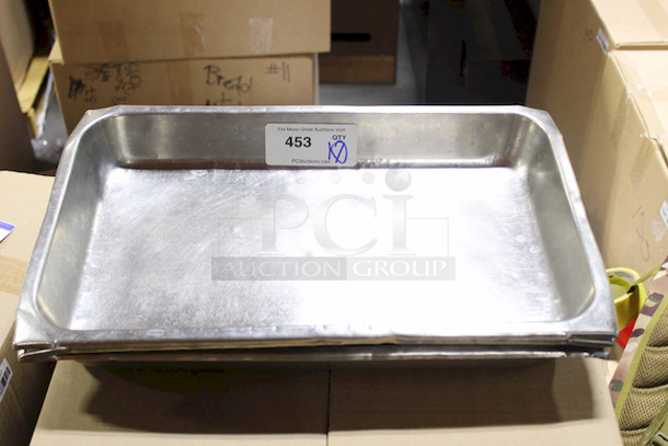 SWEET! 2-1/2" Deep Full Size Hotel Pans, Stainless Steel. 20-3/4x12-3/4x2-1/2 10x Your Bid