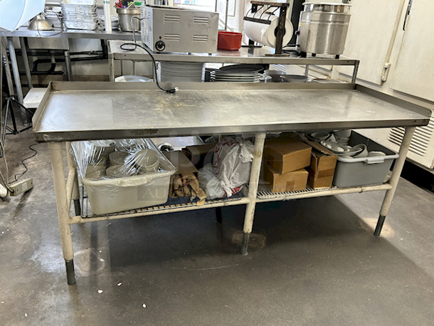 SUPER STURDY 6ft Stainless Steel Equipment Stand / Work Table With Under-Shelf Storage. 72x24x31