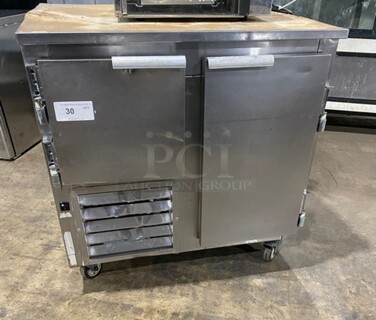 Leader Commercial Refrigerated Lowboy/Work Top Cooler! With 2 Door Refrigerated Storage Underneath! With Stainless Steel Body! On Casters! 115V 1 Phase! Model: DR48 S/C SN: PS121452!