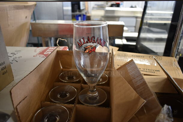 3 Boxes of 6 BRAND NEW! Footed Glasses. 3 Times Your Bid!