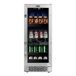 BRAND NEW SCRATCH AND DENT! Whynter BBR-838SB 15 inch Built-In 80 Can Undercounter Stainless Steel Beverage Refrigerator. 115 Volts, 1 Phase. Tested and Working!