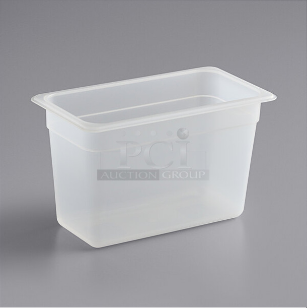 5 Boxes of 12 BRAND NEW IN BOX! Vigor 247FP138PP 1/3 Size 8" Deep Translucent Polypropylene Food Pan. 5 Times Your Bid!