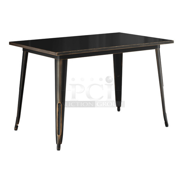 BRAND NEW SCRATCH AND DENT! Lancaster Table & Seating 164DA3048CPD Alloy Series 48" x 30" Distressed Copper Standard Height Outdoor Table