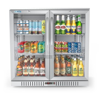 BRAND NEW SCRATCH & DENT! Koolmore BC-2DSW-SS 35 in. Two-Door Back Bar Refrigerator - 7.4 Cu Ft. WORKING!! IN THE ORIGINAL BOX. 