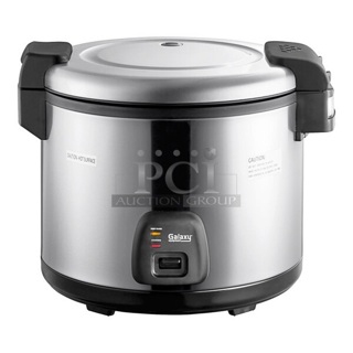 BRAND NEW SCRATCH AND DENT! Galaxy 177RCSG60 Stainless Steel 60 Cup (30 Cup Raw) Electric Rice Cooker / Warmer. 120 Volts, 1 Phase. Tested and Working!