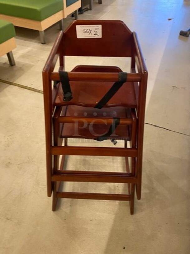Wooden Highchair! With Child Safety Straps! 2x Your Bid!