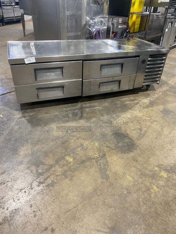 True Commercial Refrigerated 4 Drawer Chef Base! All Stainless Steel! On Casters! Model TRCB-79 Serial 13349838! 115V 1 Phase! - Item #1144797