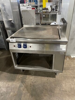 WOW! Electrolux Commercial Natural Gas Powered Plancha Grill! Therma Line Edition! With Storage Underneath! All Stainless Steel! On Legs! 
