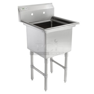 BRAND NEW SCRATCH & DENT! Regency 600S1181818 23" 16-Gauge Stainless Steel One Compartment Commercial Sink with Stainless Steel Legs, without Drainboard - 18" x 18" x 14" Bowl