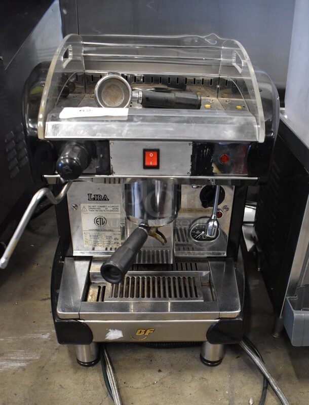 2010 Royal Falcon Lira IR1GDCE Stainless Steel Commercial Countertop Single Group Espresso Machine. 120 Volts, 1 Phase.