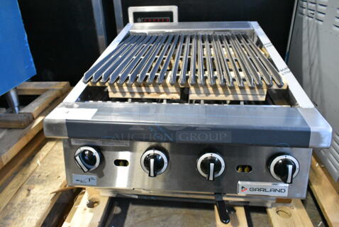 BRAND NEW SCRATCH AND DENT! 2023 Garland G60-6G24CR Stainless Steel Commercial Countertop Natural Gas Powered 24" Radiant Charbroiler with Adjustable Grates. 