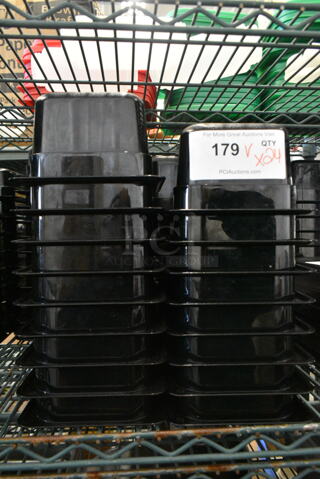 ALL ONE MONEY! Lot of 24 Black Poly 1/6 Size Drop In Bins. 