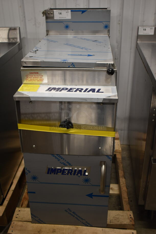 BRAND NEW SCRATCH AND DENT! Imperial IRT-14-G-BM Stainless Steel Commercial Natural Gas Powered Rethermalizer w/ Commercial Casters. 105,000 BTU. 