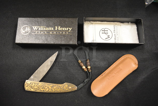 William Henry 6.5" Pocket Knife with Protective Case and Box