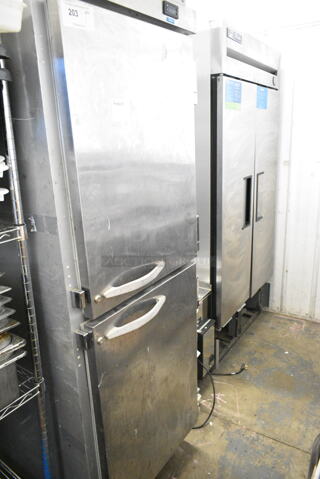 Beverage Air HF1HC-1HS-18 Stainless Steel 2 Half Size Door Reach In Freezer. 115 Volts, 1 Phase. 