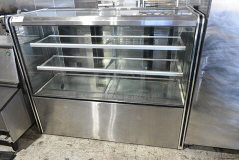 Stainless Steel Commercial Floor Style Deli Display Case Merchandiser. Tested and Powers On But Does Not Get Cold