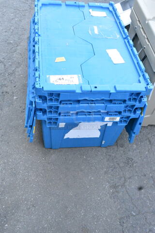 3 Blue Poly Bins. 3 Times Your Bid!