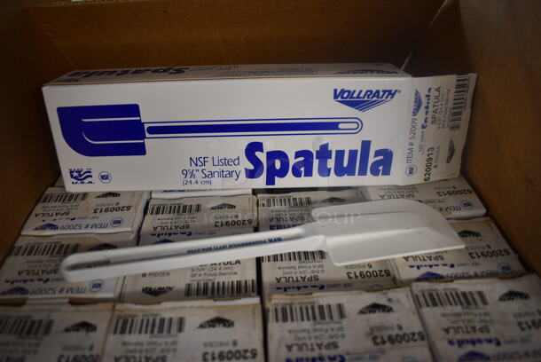 ALL ONE MONEY! Lot of 144 BRAND NEW IN BOX! Vollrath White Poly Spatulas Scrapers. 10"
