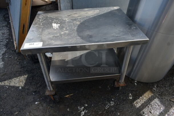 Stainless Steel Commercial Equipment Stand w/ Under Shelf on Commercial Casters.