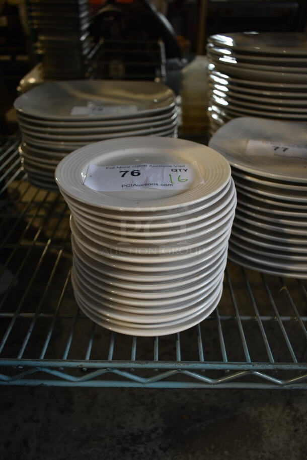 16 White Ceramic Plates. 16 Times Your Bid!