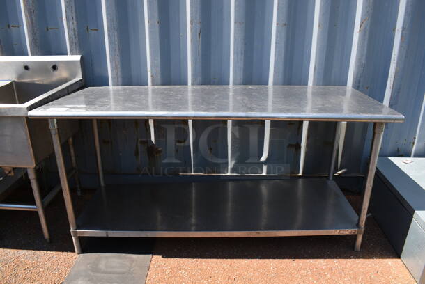 Stainless Steel Commercial Table w/ Metal Under Shelf. 72x30x35