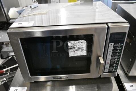 2021 Menumaster RFS12TSW Stainless Steel Commercial Countertop Microwave Oven. 120 Volts, 1 Phase. 