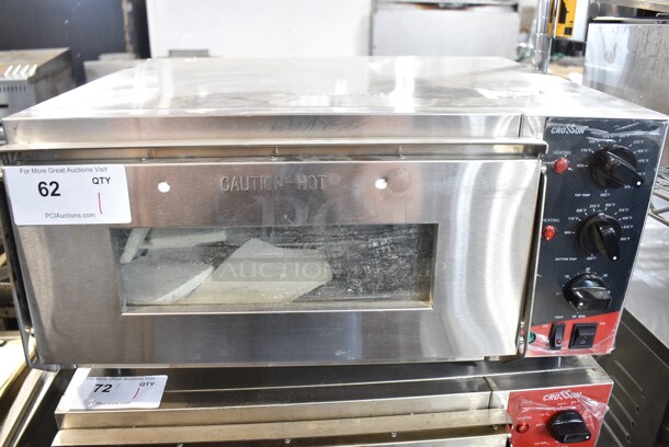 2023 Crosson CPO-160 Stainless Steel Commercial Countertop Electric Powered Pizza Oven w/ Broken Cooking Stone. 120 Volts, 1 Phase. Tested and Working! - Item #1126999