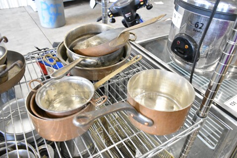 6 Various Metal Items Including Sauce Pans and Skillet. 6 Times Your Bid! 