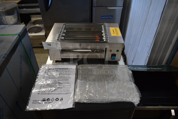 BRAND NEW SCRATCH AND DENT! 2022 Hoocoo IBG-18 Stainless Steel Commercial Countertop Electric Powered Barbecue BBQ Grill. 110 Volts, 1 Phase. Tested and Working!
