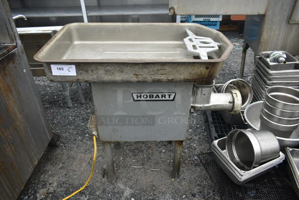 Hobart 4632 Metal Commercial Floor Style Meat Grinder w/ Tray. 230 Volts, 1 Phase.