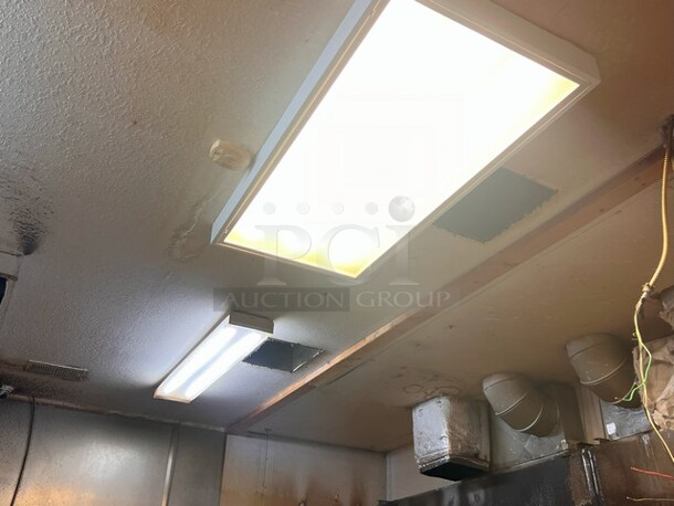 LED Fluorescent Style Lighting 
QTY 8
Your Bid x 8
Locations: Dish Room (3), Kitchen (2), Rear Meat Room (3)

***SECOND PHASE REMOVAL*** 
**LABOR FOR REMOVAL ADDITIONAL FEE, CONTACT MISSOURI DIVISION FOR LABOR QUOTE OR ADDITIONAL QUESTIONS.