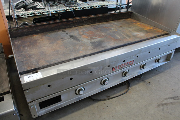 Vulcan Stainless Steel Commercial Countertop Propane Gas Powered Flat Top Griddle w/ Thermostatic Controls. 60x31x20.5