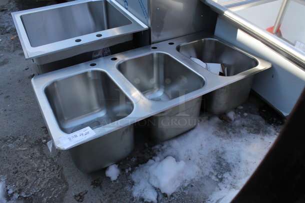 BRAND NEW SCRATCH AND DENT! Stainless Steel Commercial 3 Bay Drop In Sink.
