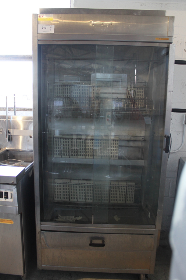 Old Hickory N/7 Stainless Steel Commercial Natural Gas Powered Rotisserie Oven. 40,000 BTU.