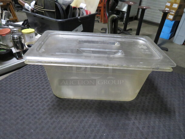 1/3 Size 6 Inch Deep Food Storage Container With Lid. 2XBID
