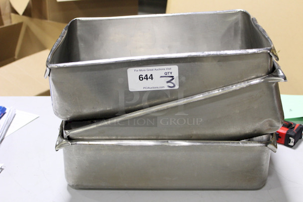 Vollrath Full Size Pans, 6" Deep, Stainless Steel. 3x Your Bid