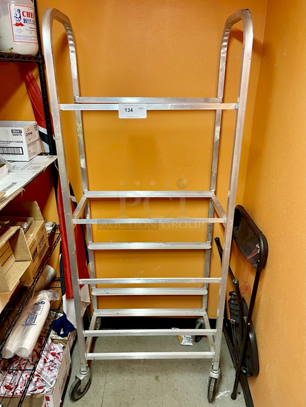 Load King 5 Shelf Aluminum Bakery Rack On Commercial Casters, 5 Shelfs.                            29-3/4 x 16-1/4 x 68-1/4" 