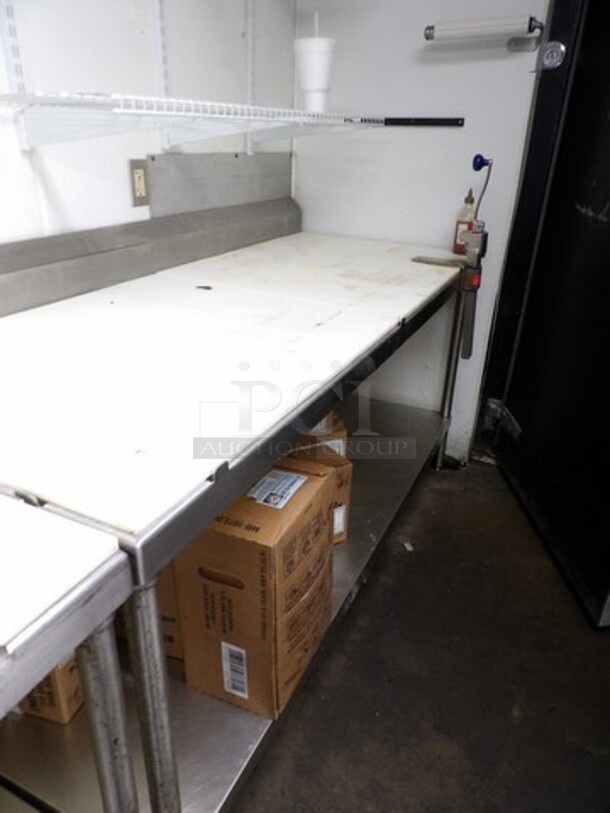 Stainless Steel Prep Table with Cutting Boards and Mounted Can Opener
6'x30"x34"