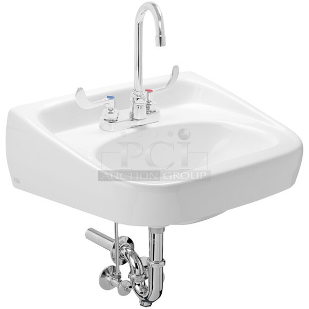 BRAND NEW SCRATCH AND DENT! Zurn Z5344  Elkay One Z.L5.M Manual Faucet Lavatory System with Wall Hung Lavatory - 20" x 18" Bowl. Does Not Come w/ Faucet. 