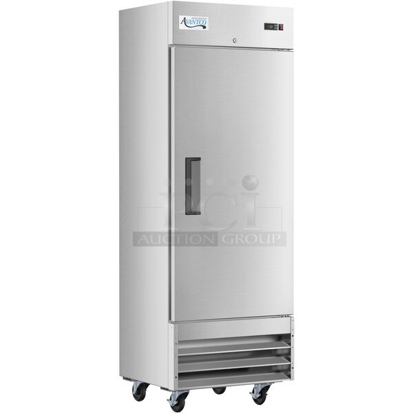BRAND NEW SCRATCH AND DENT! 2023 Avantco 178A19FHC Stainless Steel Commercial Single Door Reach In Freezer w/ Poly Coated Racks. 115 Volts, 1 Phase. Tested and Working!