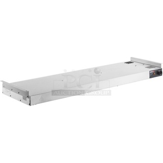 BRAND NEW SCRATCH AND DENT! 2023 ServIt 423SWTD48 Stainless Steel Commercial 48" High Wattage Double Strip Warmer with On/Off Toggle Controls and 3" Spacer. 120 Volts, 1 Phase. 