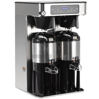 BRAND NEW SCRATCH AND DENT! 2024 Bunn ICB TWIN ENERGY STAR Stainless Steel Commercial 53200.0101 ICB Twin Tall Infusion Series Stainless Steel Automatic Coffee Brewer w/ 2 Poly Brew Baskets. Does Not Come w/ Satellites. 120/240 Volts, 1 Phase. 