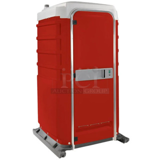 BRAND NEW SCRATCH AND DENT! PolyJohn FS3-1013 Fleet Red Premium Portable Restroom - Assembled