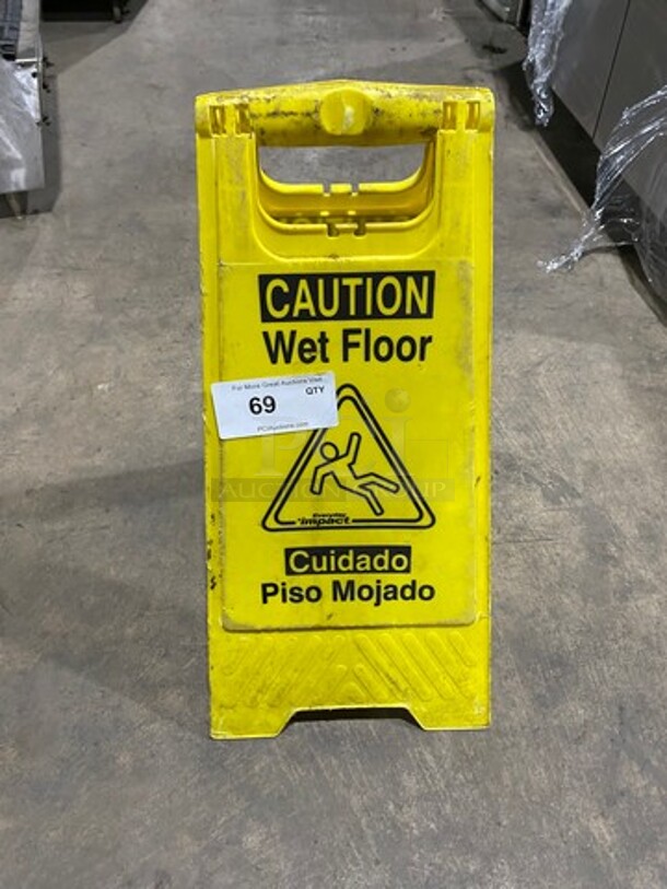 Yellow Poly Wet Floor Caution Sign!
