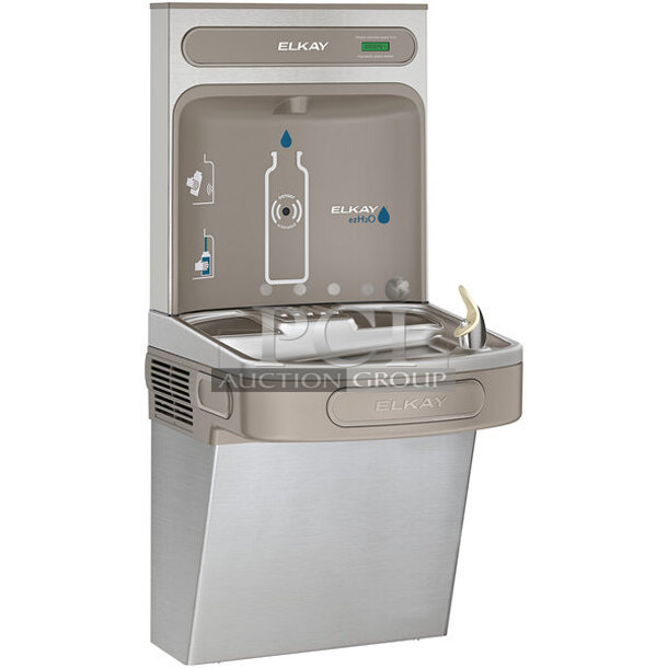 BRAND NEW SCRATCH AND DENT! Elkay EZWSR 1D Metal Wall Mount Water Fountain w/ Bottle Filler. 115 Volts, 1 Phase.